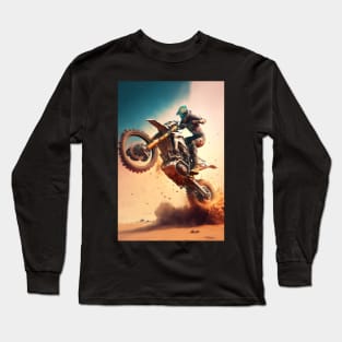 Dirt bike stunt lift cgi style Long Sleeve T-Shirt